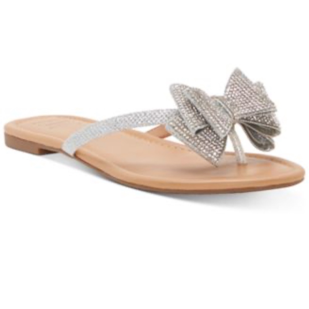 INC International Concepts Women's Silver Flat Sandals